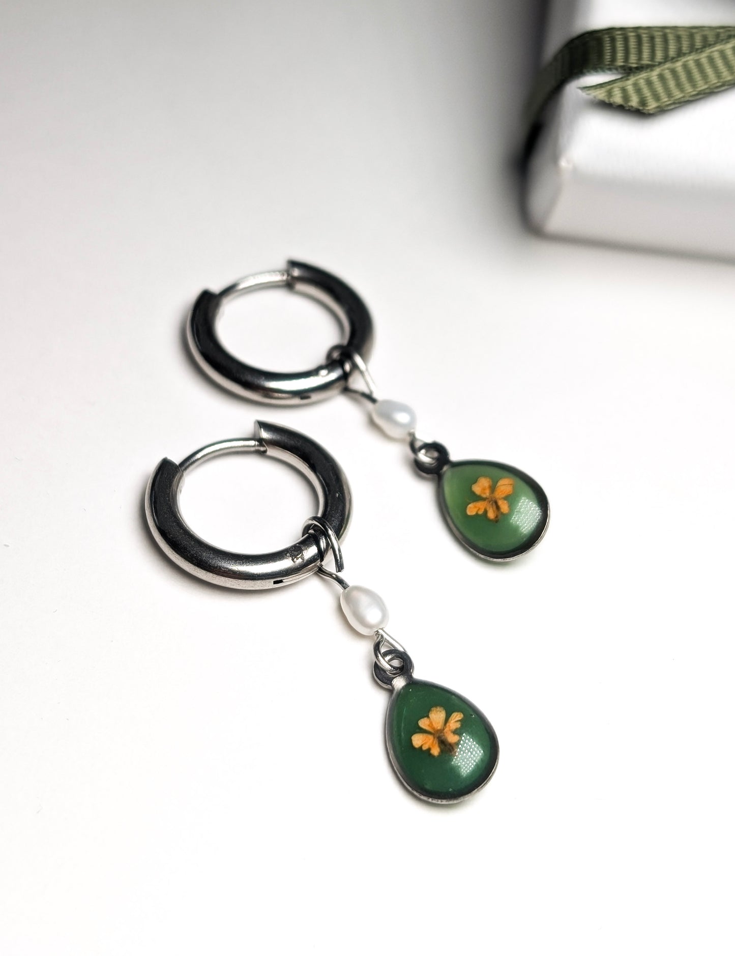 Vintage Garden  |  Stainless Steel Hoop Earrings