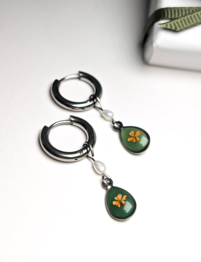 Vintage Garden  |  Stainless Steel Hoop Earrings