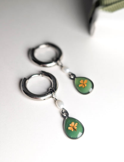 Vintage Garden  |  Stainless Steel Hoop Earrings