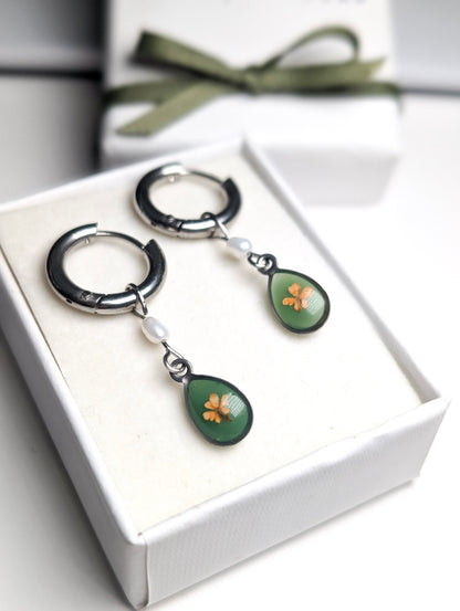 Vintage Garden  |  Stainless Steel Hoop Earrings