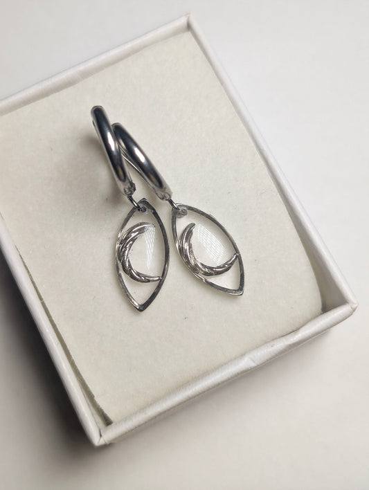 Luna Drops | Marquise Stainless Steel Hoop Earrings