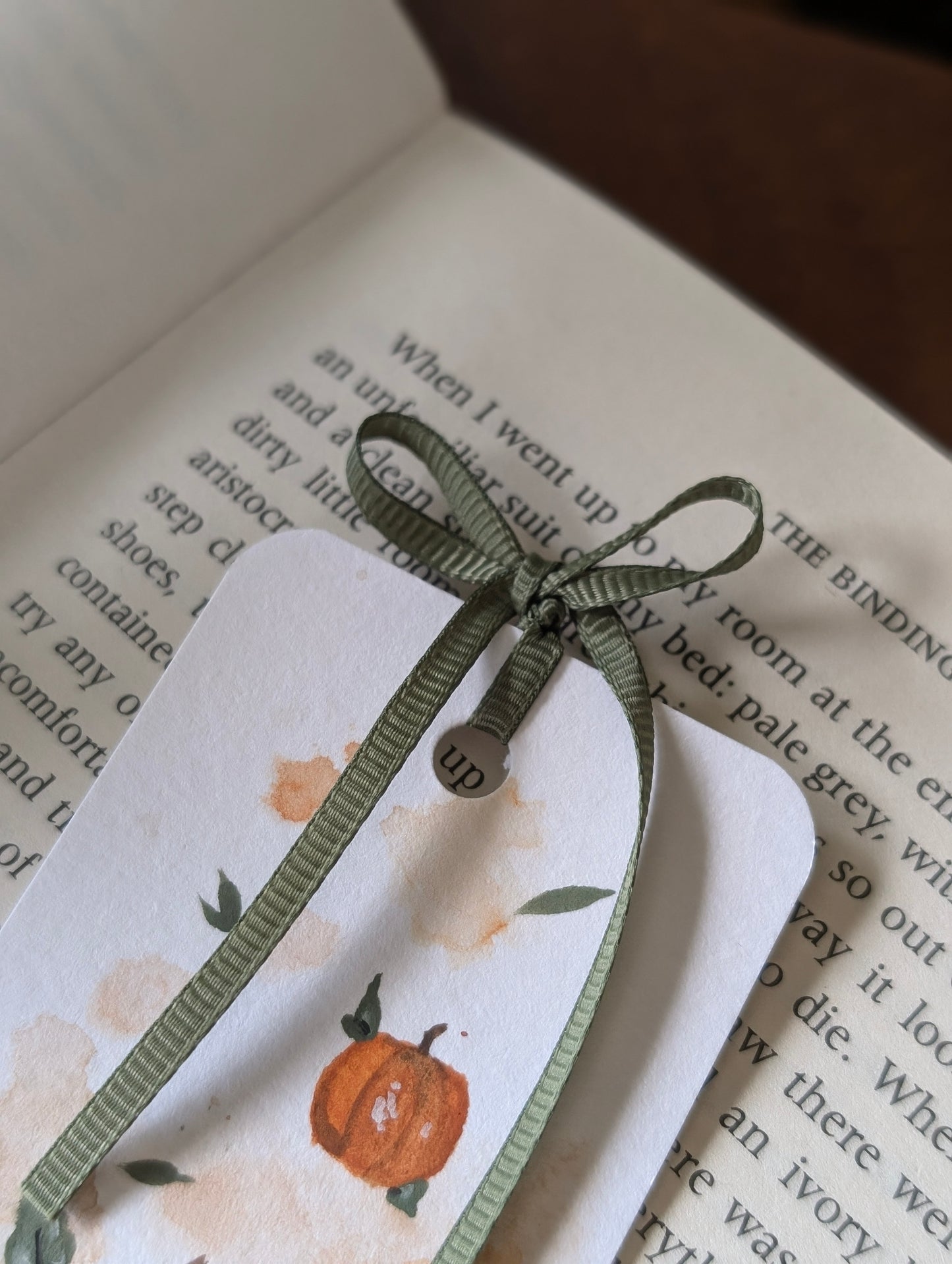 Hand Painted Pumpkin Bookmark with Bow Tassel