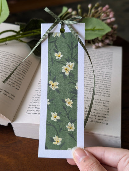 Hand Painted Vintage Flora Bookmark with Bow Tassel