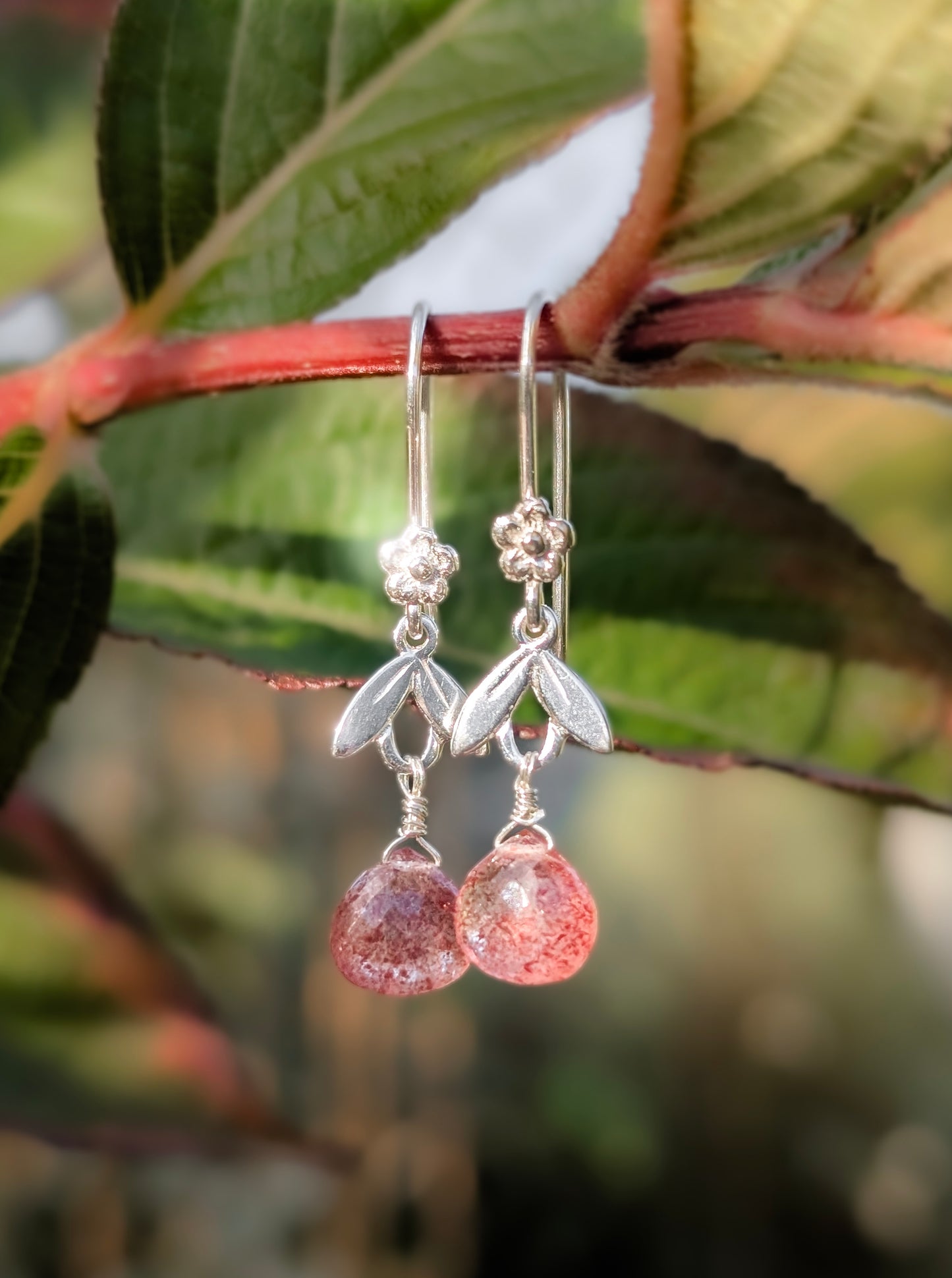 'The Last Wild Berry' Strawberry Quartz Earrings