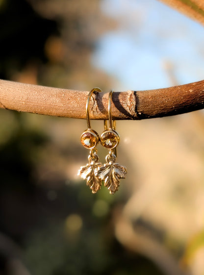 'Maple Sunrise' Citrine Earrings