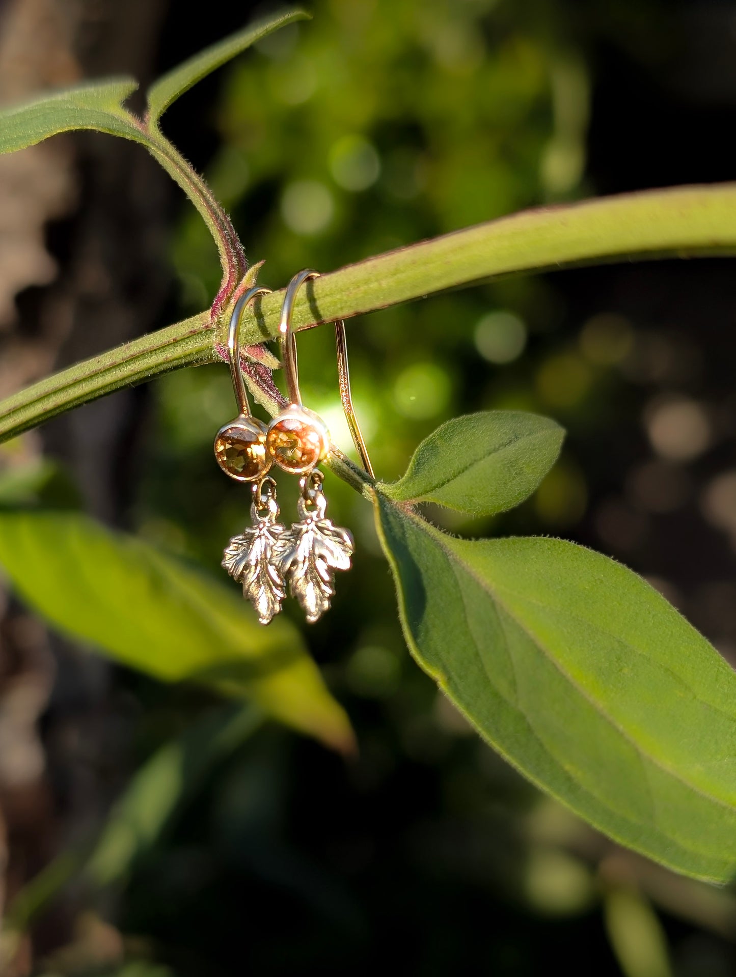 'Maple Sunrise' Citrine Earrings