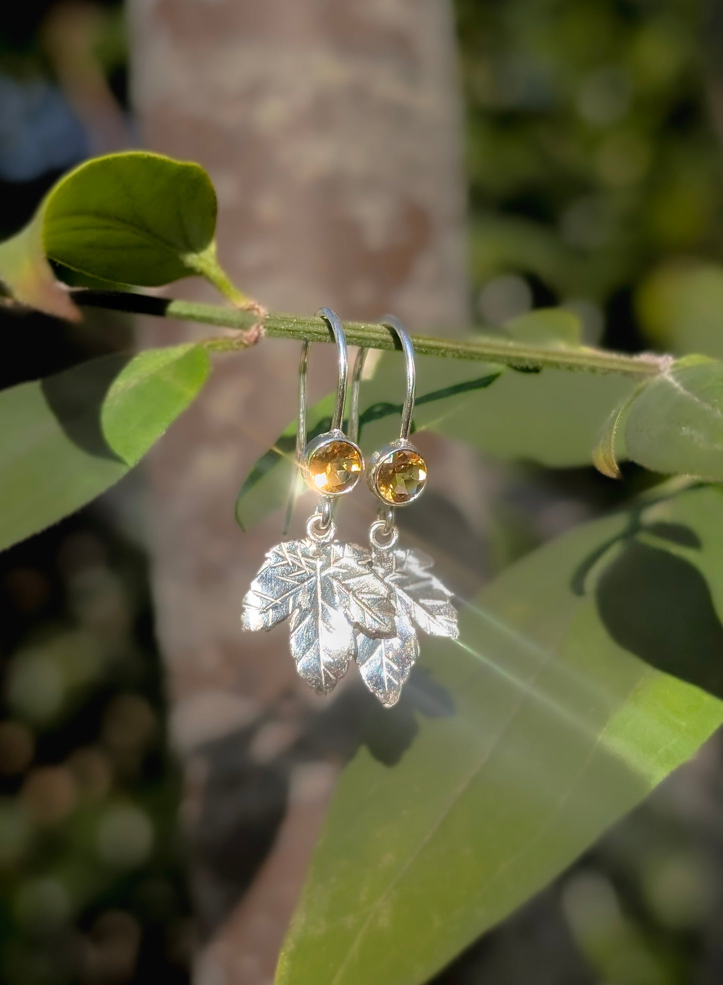 'Maple Sunrise' Citrine Earrings