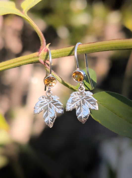 'Maple Sunrise' Citrine Earrings
