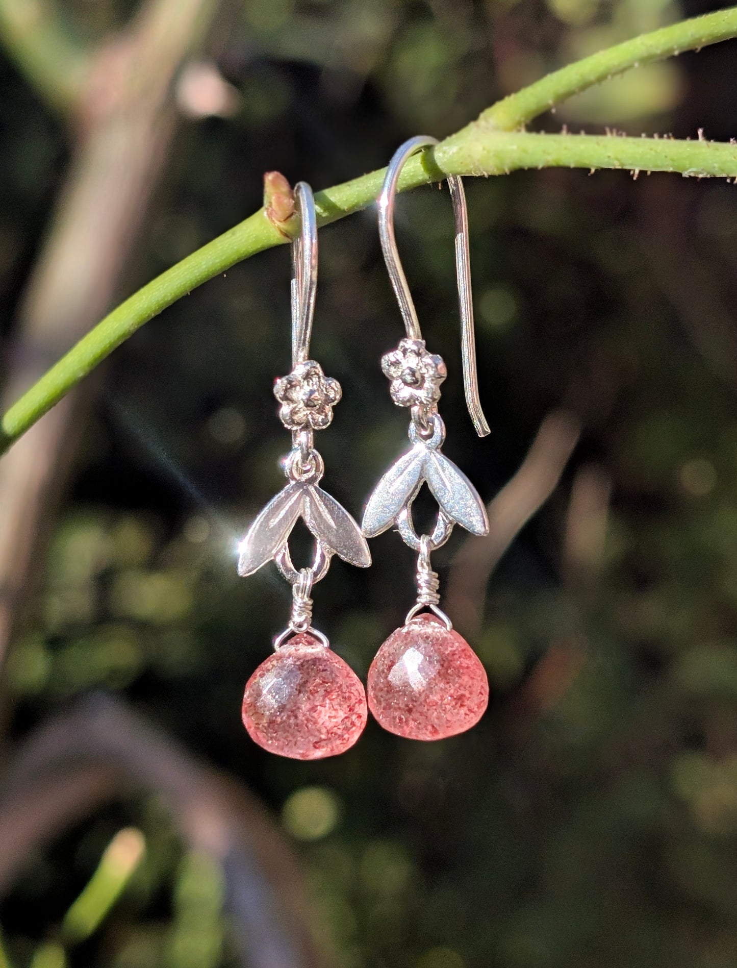 'The Last Wild Berry' Strawberry Quartz Earrings