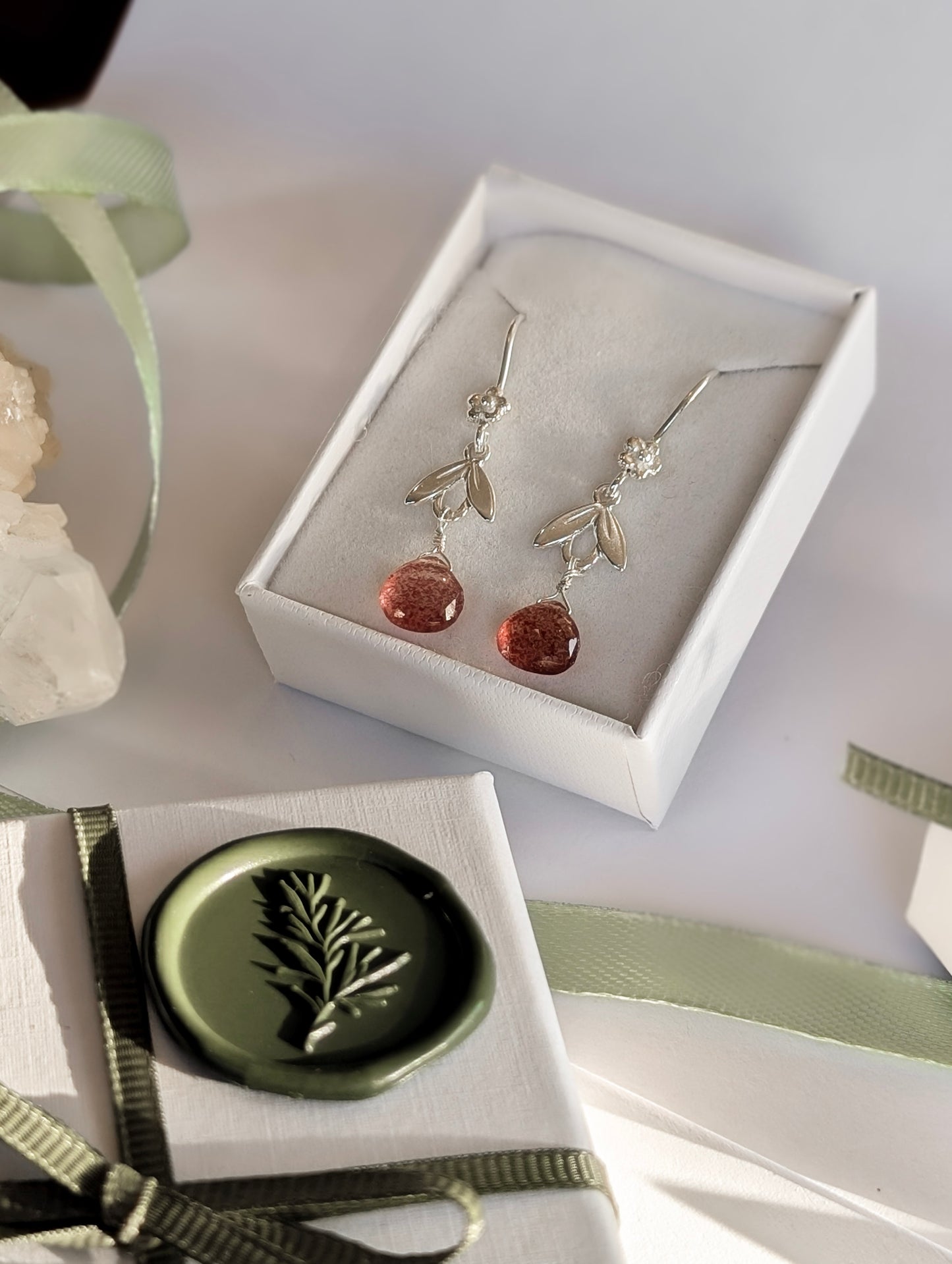 'The Last Wild Berry' Strawberry Quartz Earrings