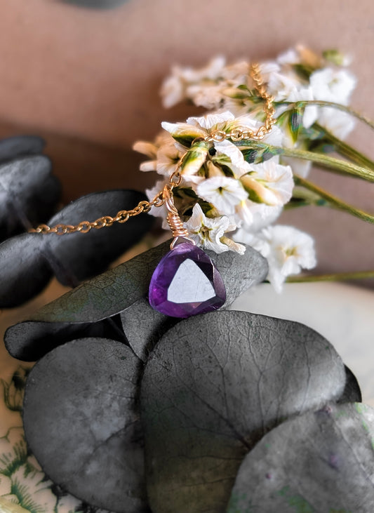 Winter Amethyst - Amethyst Necklace in Gold and Silver