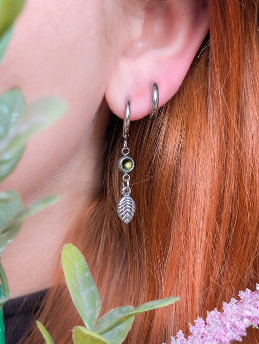 Peridot Garden | Stainless Steel Hoop Earrings
