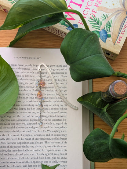 Pink & Silver Metal Charm Bookmark