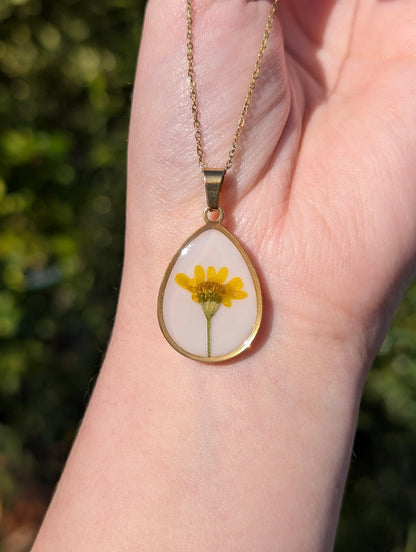 Yellow Flower Teardrop | Original Flora Necklace