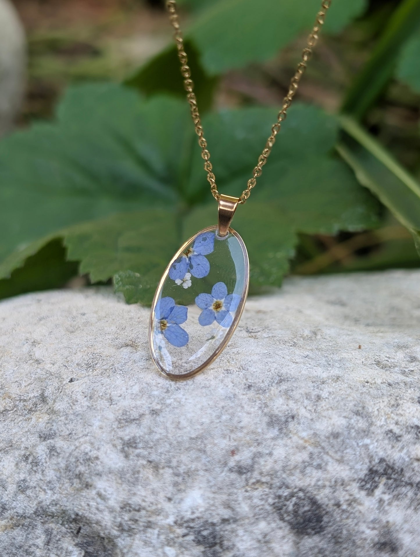 Oval Forget Me Not's | Original Flora Necklace