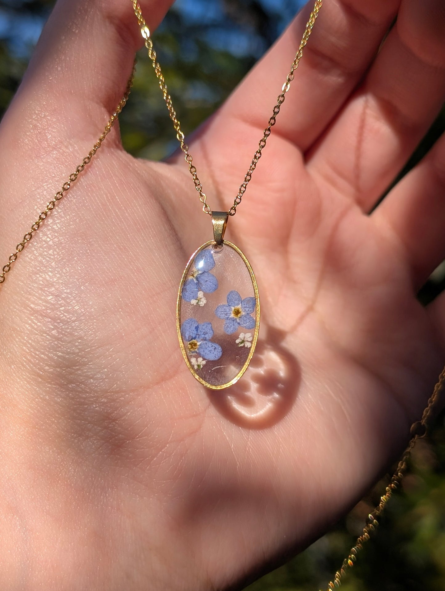 Oval Forget Me Not's | Original Flora Necklace