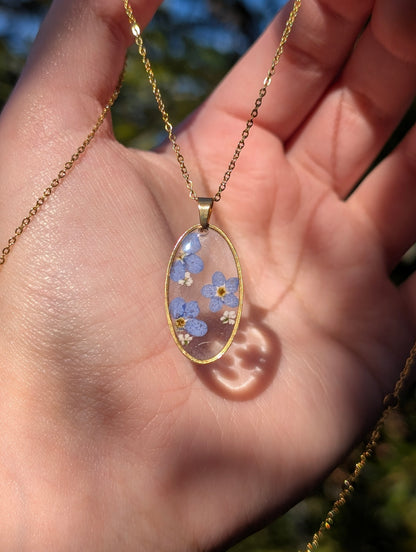 Oval Forget Me Not's | Original Flora Necklace