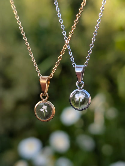 Tiny Delicate Wildflower Gold & Silver Necklace