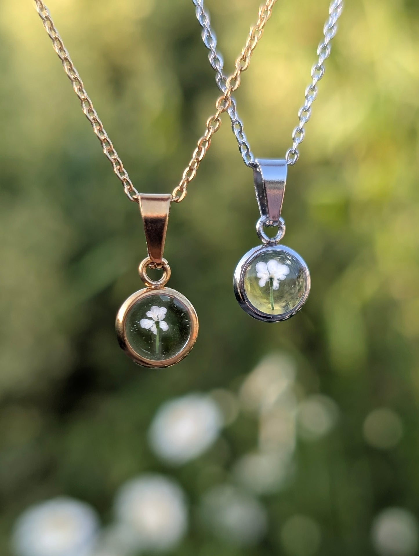 Tiny Delicate Wildflower Gold & Silver Necklace