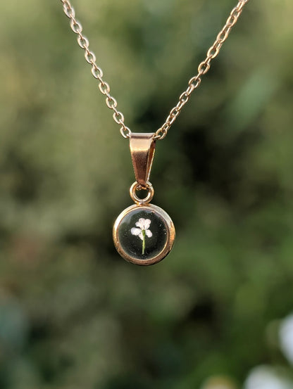 Tiny Delicate Wildflower Gold & Silver Necklace