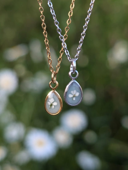 Sage Green Wildflower Gold & Silver Necklace