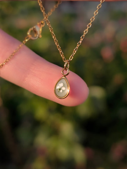 Sage Green Wildflower Gold & Silver Necklace