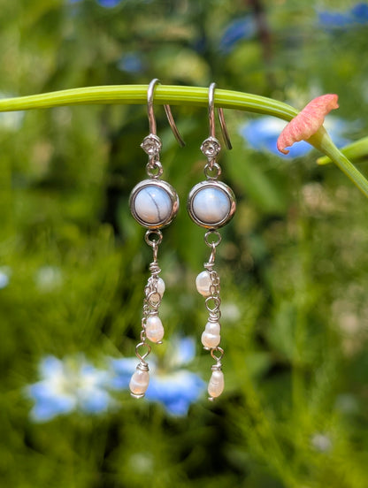 Blue Lace Agate | Stainless Steel Earrings
