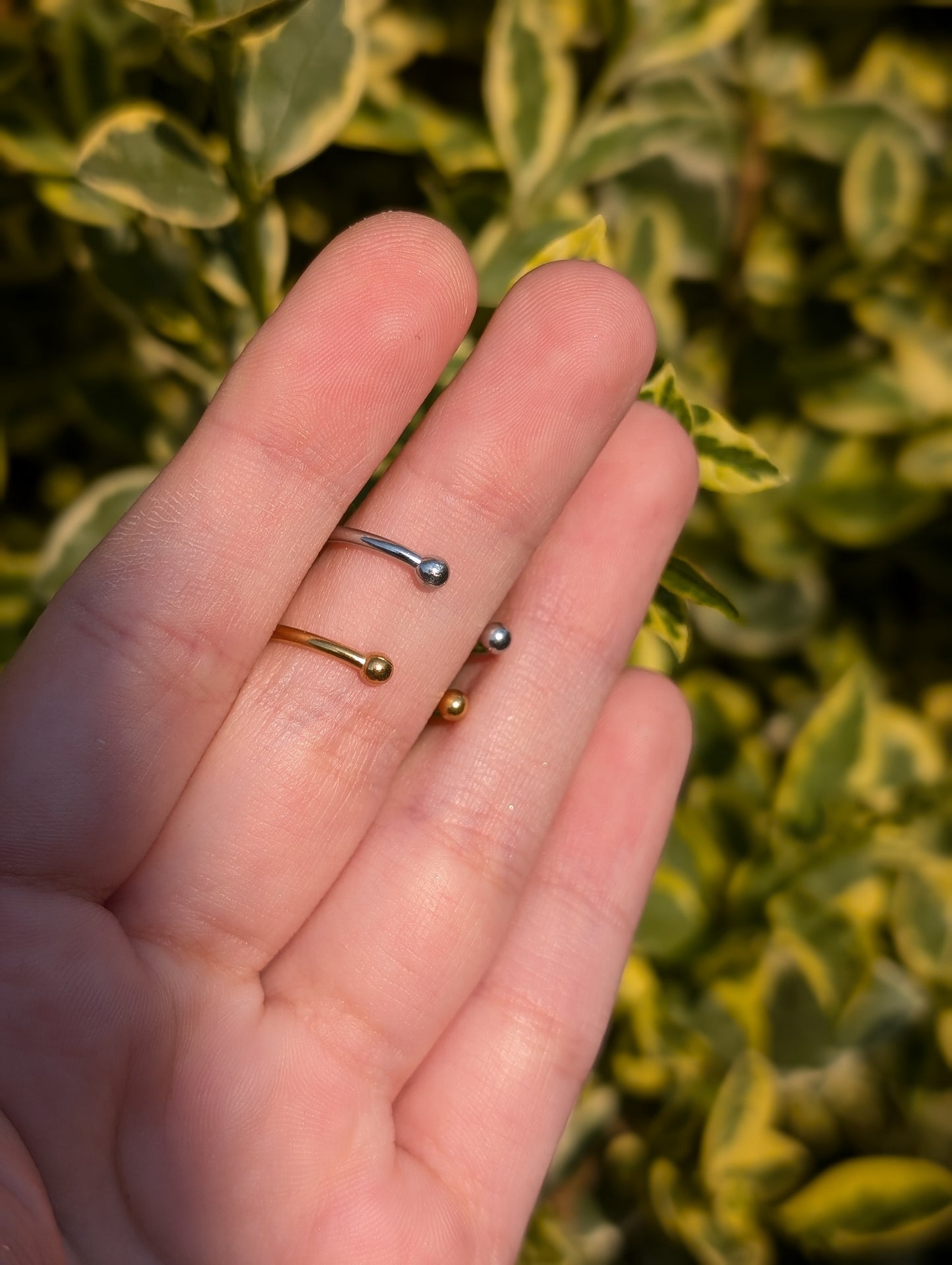 White Fern Adjustable Ring