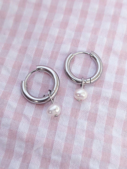 Pearl Hoop Earrings